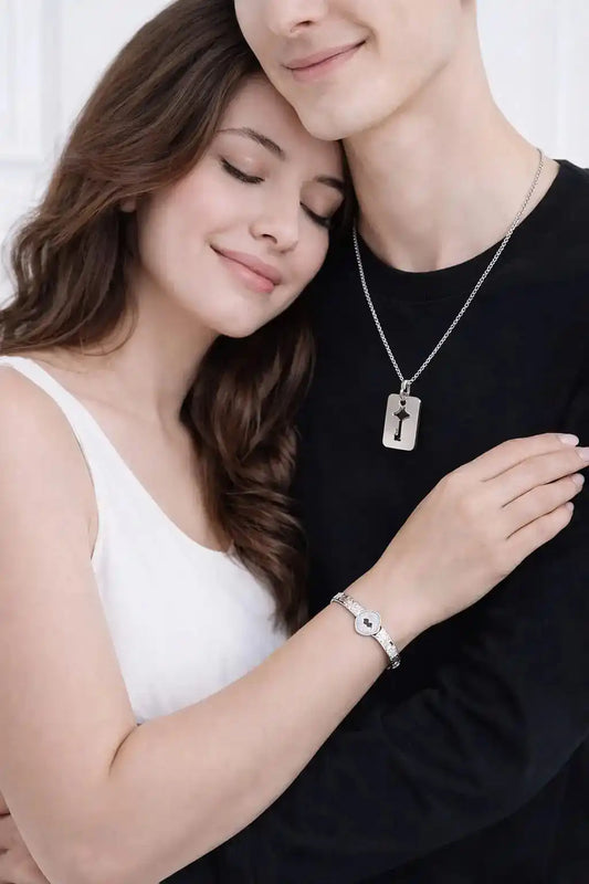 Set Collar y Pulsera Corazón 🗝 (Parejas)